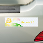 Cute sun kawaii cartoon bumpersticker (Op auto)