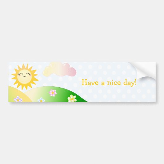 Cute sun kawaii cartoon bumpersticker (Voorkant)