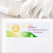 Cute sun kawaii cartoon etiket (Insitu)