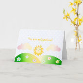 Cute sun kawaii cartoon kaart (Gele Bloem)