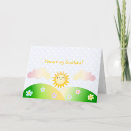 Cute sun kawaii cartoon kaart