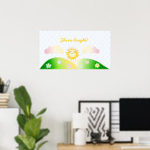 Cute sun kawaii cartoon poster (Thuiskantoor)