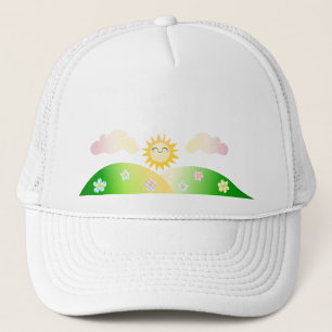 Cute sun kawaii cartoon trucker pet