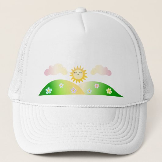 Cute sun kawaii cartoon trucker pet (Voorkant)