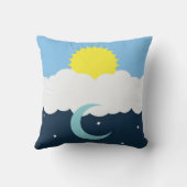 Cute Sun Moon en Stars Baby Illustration Kussen (Achterkant)