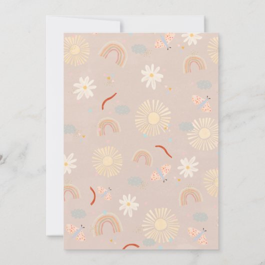 Cute Sun Pink Birthday Kaart (Achterkant)