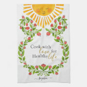 Cute Sun Red Flowers, gepersonaliseerd Theedoek (Verticaal)