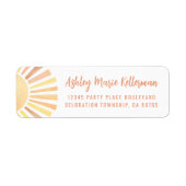 Cute Sun Return Address Etiket (Voorkant)