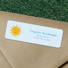 Cute Sun Return-adreslabel Etiket