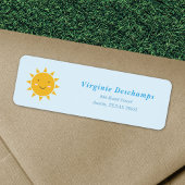 Cute Sun Return-adreslabel Etiket