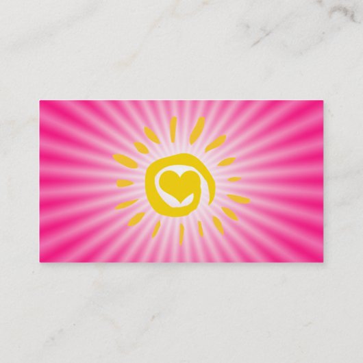 Cute Sun; Roze Visitekaartje (Achterkant)