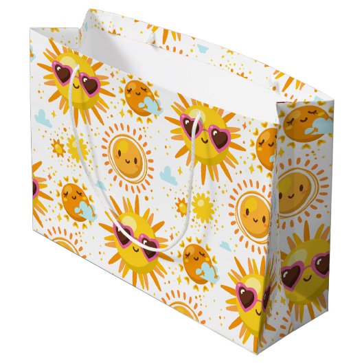 Cute Sun Sunshine Groot Cadeauzakje (Achterkant Gekanteld)