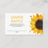 Cute Sunflower Baby shower Diaper Raffle Informatiekaartje (Voorkant)