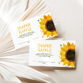 Cute Sunflower Baby shower Diaper Raffle Informatiekaartje
