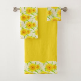 Cute Sunflower Bath Towel Set Bad Handdoek