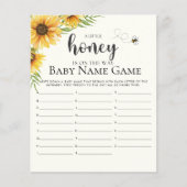 Cute Sunflower Bee Baby Shower (Voorkant)