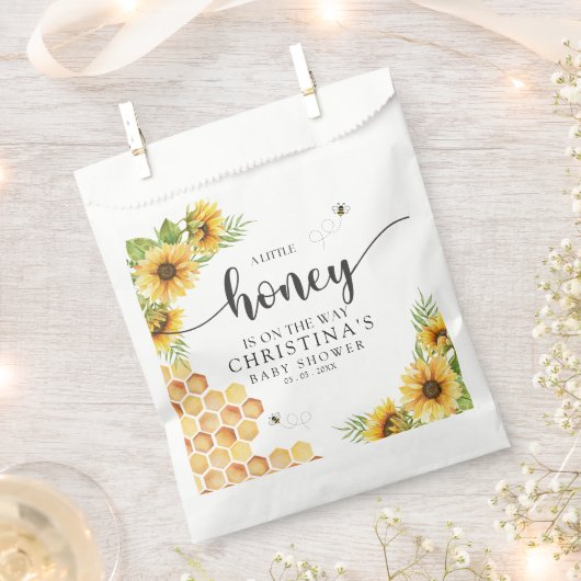 Cute Sunflower Bee Baby Shower Bedankzakje (Geknipt)