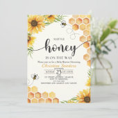 Cute Sunflower Bee Baby Shower Kaart (Staand voorkant)