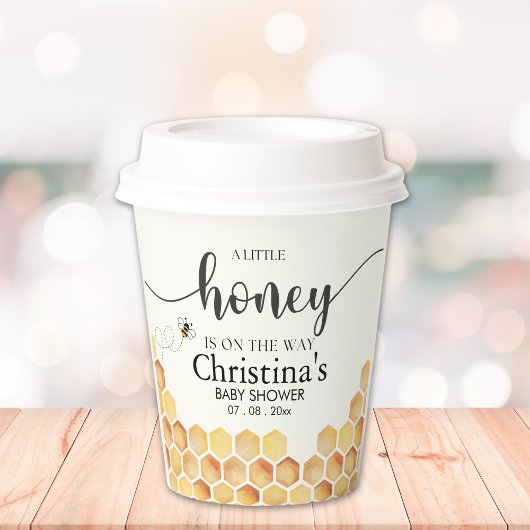 Cute Sunflower Bee Baby Shower Papieren Bekers