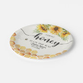 Cute Sunflower Bee Baby Shower Papieren Bordje (Gekanteld)