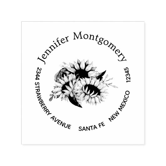 Cute Sunflower Bouquet Fresh & Summery Zelfinktende Stempel (Design)