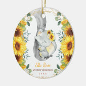 Cute Sunflower Elephant Baby eerste eerste eerste  Keramisch Ornament (Links)