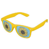 Cute Sunflower Eyes Yellow Flower Child Retro Retro Zonnebril (Gekanteld)