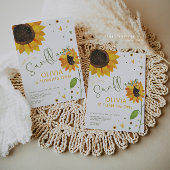 Cute Sunflower First Birthday Party Kaart