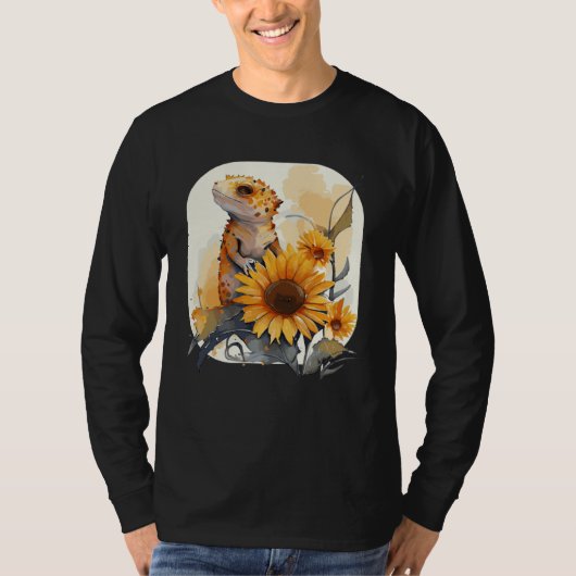 Cute Sunflower Gecko Leopard Gecko Reptile Lizard T-shirt (Voorkant)