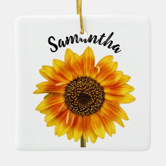 Cute Sunflower - Gepersonaliseerd Keramisch Ornament (Voorkant)