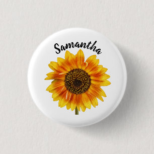 Cute Sunflower - Gepersonaliseerd Ronde Button 3,2 Cm