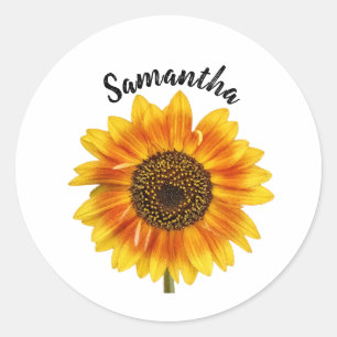Cute Sunflower - Gepersonaliseerd Ronde Sticker