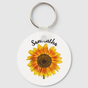 Cute Sunflower - Gepersonaliseerd Sleutelhanger