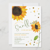 Cute Sunflower Girl Baby shower Kaart (Voorkant)