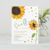 Cute Sunflower Girl Baby shower Kaart (Staand voorkant)