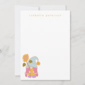 Cute Sunflower Gnome Pastel Persoonlijke benaming Notitiekaartje (Voorkant)