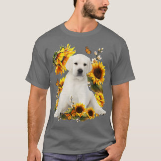 Cute Sunflower Labrador Dog Dad Ma Vaderdag L T-shirt