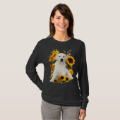 Cute Sunflower Labrador Dog Dad Mama Vaderdag T-shirt (Voorkant volledig)