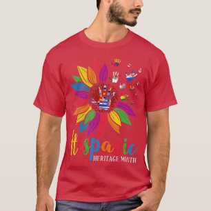 Cute Sunflower Latino Countries vlag Hispanic Heri T-shirt