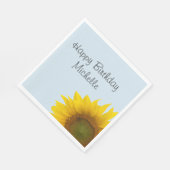 Cute Sunflower Monogram Happy Birthday Party Servet (Hoek)