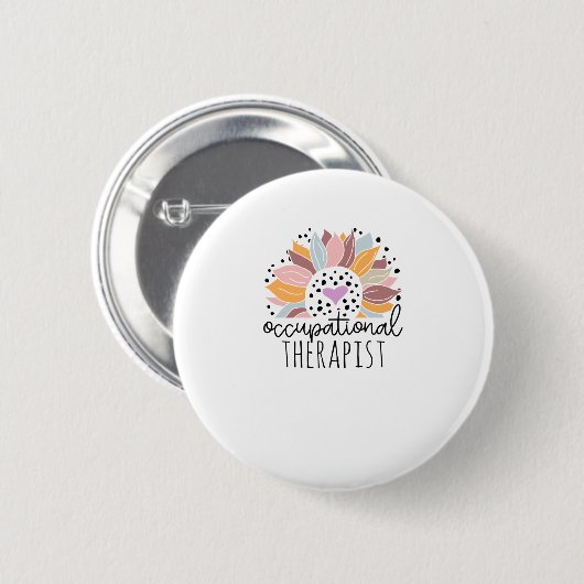 Cute Sunflower Occupational Therapist Ronde Button 5,7 Cm (Voorkant /achterkant)