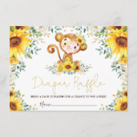 Cute Sunflower Oerwoud Monkey Baby Raffle