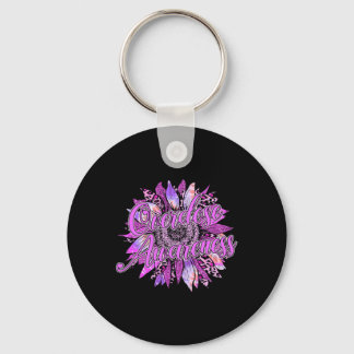 Cute Sunflower Paars Ribbon Opioid Overdose AWare Sleutelhanger