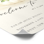 Cute Sunflower Pumpkin Floral Baby shower Welkom Poster (Hoek)