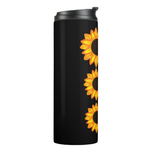Cute Sunflower Script Persoonlijk Thermosbeker (Gedraaid links)