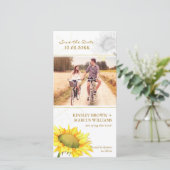 Cute Sunflower Wedding Save the Date Photo Card (Staand voorkant)