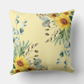 Cute Sunflower Woodland Animals Girl Nursery Decor Kussen (Achterkant)