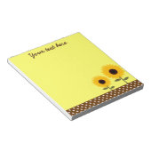 Cute Sunflower Yellow and Brown Dot Notitieblok (Schuin)