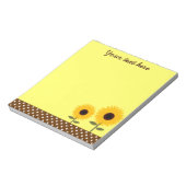Cute Sunflower Yellow and Brown Dot Notitieblok (Linkerzijde)
