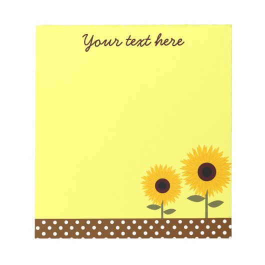 Cute Sunflower Yellow and Brown Dot Notitieblok (Voorkant)